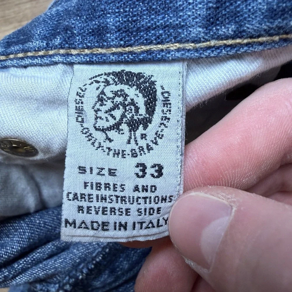 Vintage Diesel Fellow Jeans Men 30x30 Blue Straight Leg Distressed Italy (Tag33)